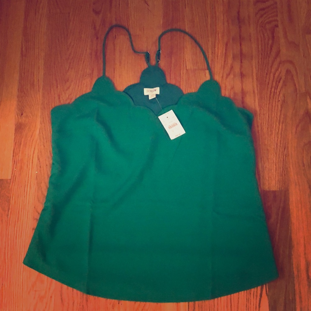 Never worn JCrew Scalloped Racerback Blouse
